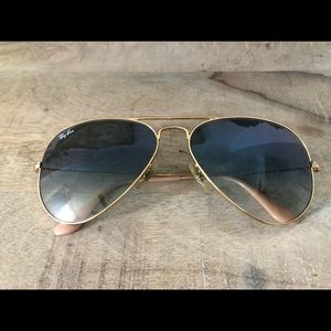 Rayban 3025 large light blue gradient aviators